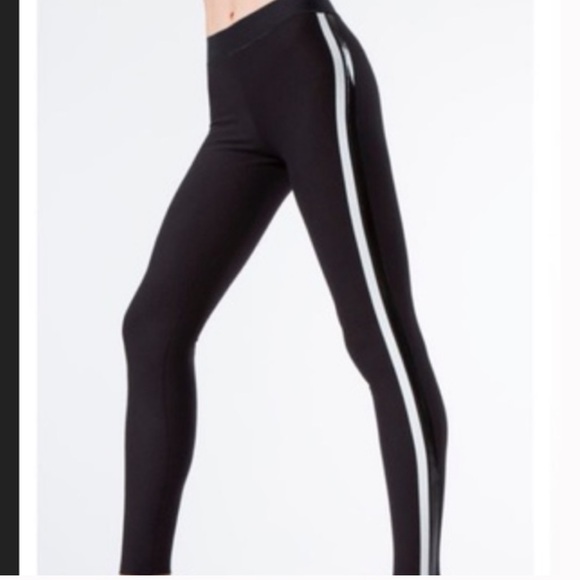 LAST CHANCE | Ultracor Black Quilted Leggings with White Stripe - Picture 1 of 7